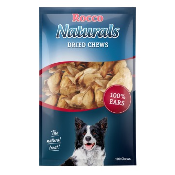 Rocco uszy wołowe, naturalne - 100 sztuk