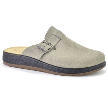 Taupe skórzane klapki męskie FLY FLOT 52228 CC