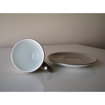Piękna, porcelanowa perłowo-brązowa filiżanka... - Kubki - Brzegi - zdjęcie 3