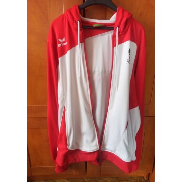 Bluza sportowa z kapturem damska biało - czerwona... - Tuniki i bluzy damskie - Łask - zdjęcie 4