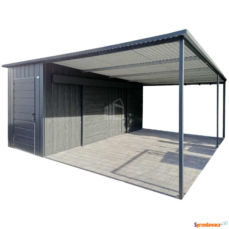 Schowek - domek ogrodowy 1,7x5 + wiata 3,3m -... - Altany, domki, namioty - Tychy