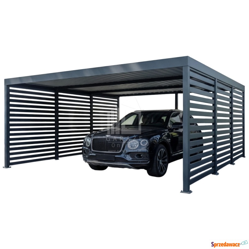 CarPort PREMIUM - wiata samochodowa 6x5 - antracyt... - Garaże i wiaty - Ciechanów