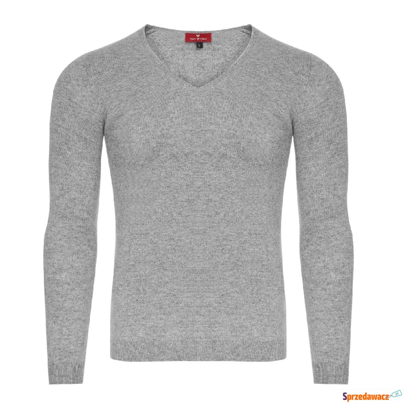 Szary sweter 100% kaszmir VAN THORN XL - Swetry męskie - Stargard