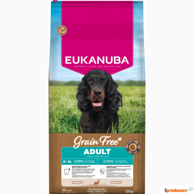 Eukanuba Grain Free Adult, dziczyzna - 2 x 12... - Karmy dla psów - Kwidzyn