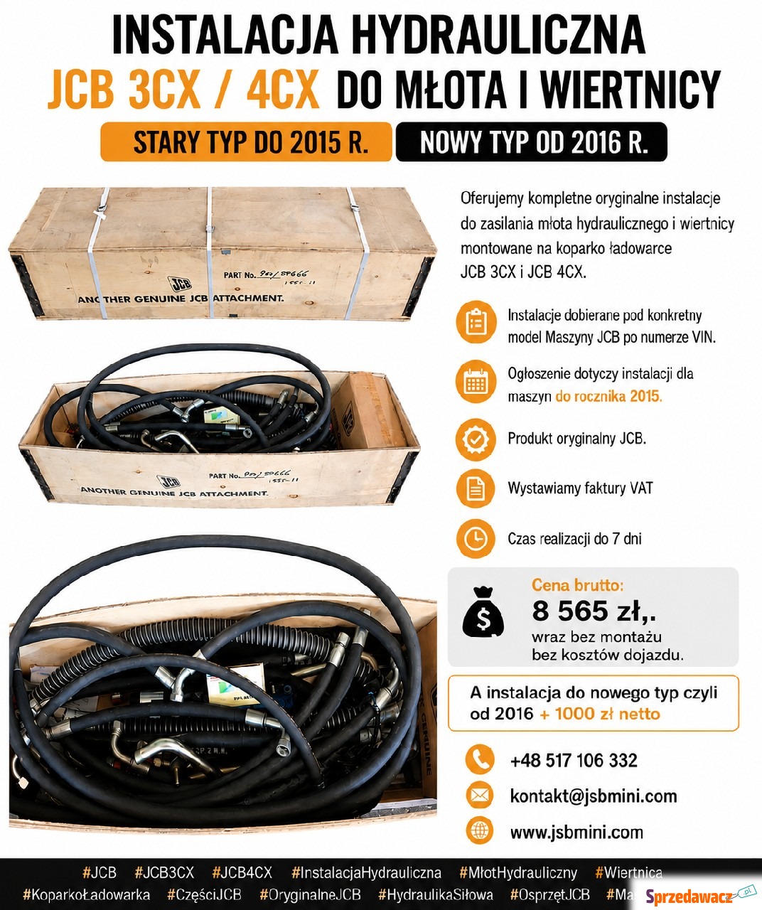 Instalacja hydrauliczna JCB 3CX...