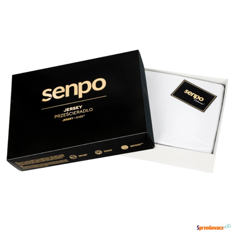 Prześcieradło Jersey Senpo 200x200x24-28 kawa... - Prześcieradła - Sopot