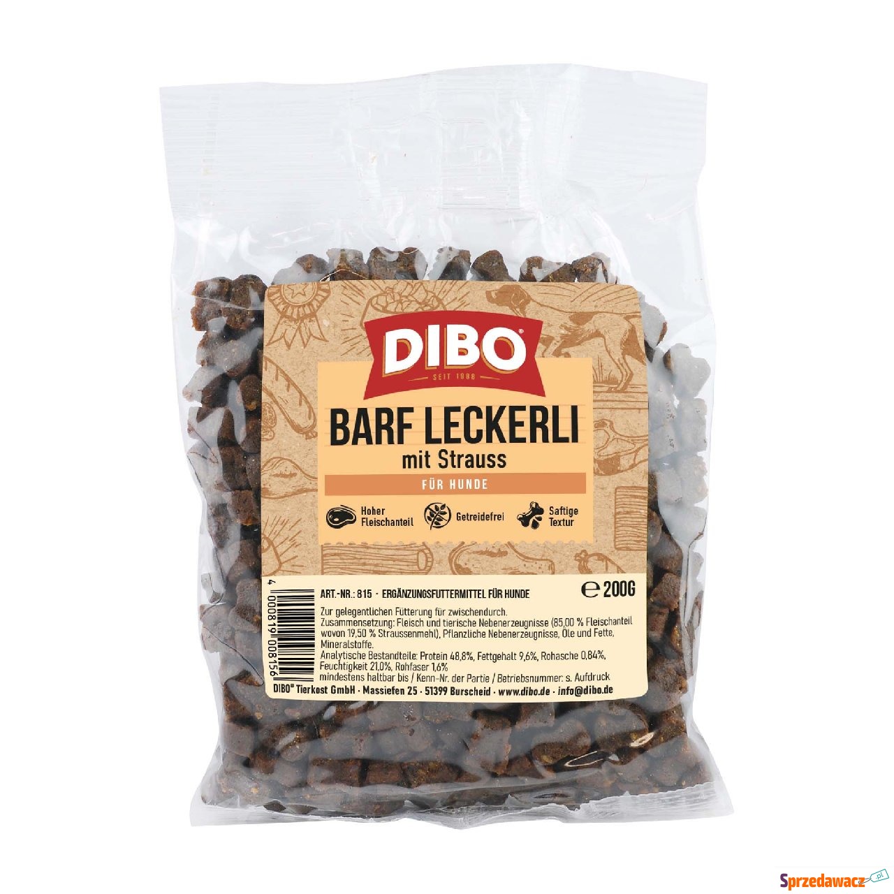 DIBO BARF, przysmaki ze strusiem...