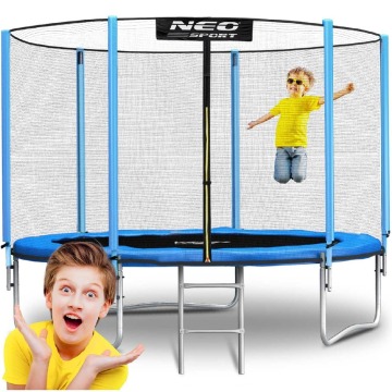 Trampolina ogrodowa, siatka zewnętrzna i drabinka, Neo-Sport, 10ft, 312 cm