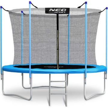 Trampolina ogrodowa, siatka wewnętrzna i drabinka, 6ft, 183x195 cm, niebieski