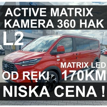 Ford Tourneo Custom - Active 170KM Matrix Led Kamera 360 Akt Tempo. Przetwornica Od ręki