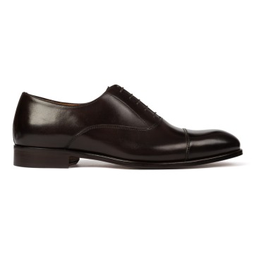Eleganckie ciemnobrązowe skórzane buty męskie typu Oxford VAN THORN 38,5