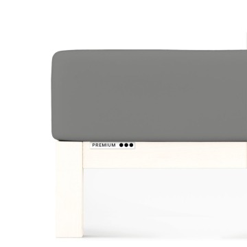 Prześcieradło Schlafgut Premium 90x190-100x220 Gray Mid 128 - S bawełna, antyalergiczny