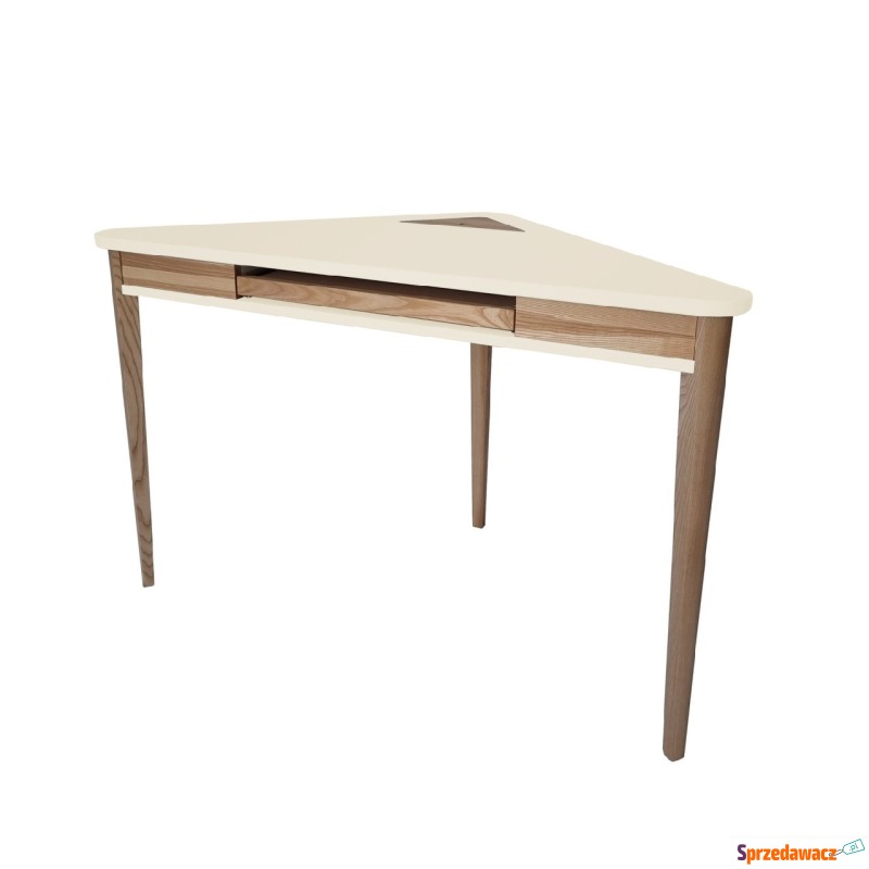 Biurko Narożne ASHME 114x85cm Szuflada Klawia... - Biurka - Suwałki