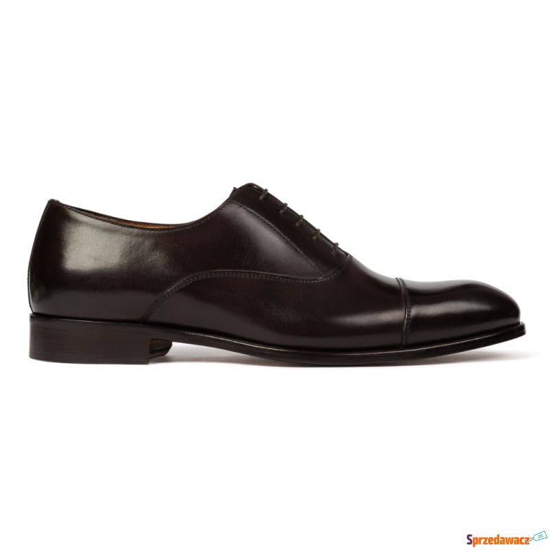 Eleganckie ciemnobrązowe skórzane buty męskie... - Półbuty męskie - Stargard