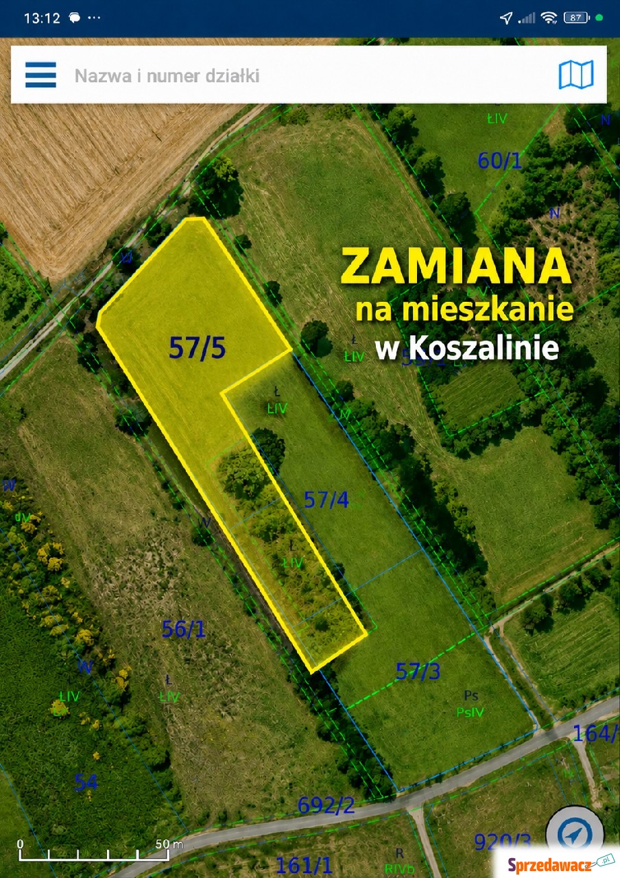 Działka na zamianę na mieszkanie
