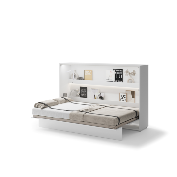Półkotapczan poziomy BC-05 Bed Concept 120x200 cm 120x200 cm, Biały połysk półkotapczan, półkotapcza