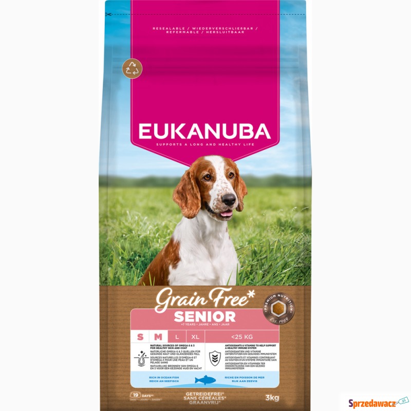 Eukanuba Grain Free Senior Small & Medium, ryba... - Karmy dla psów - Zduńska Wola