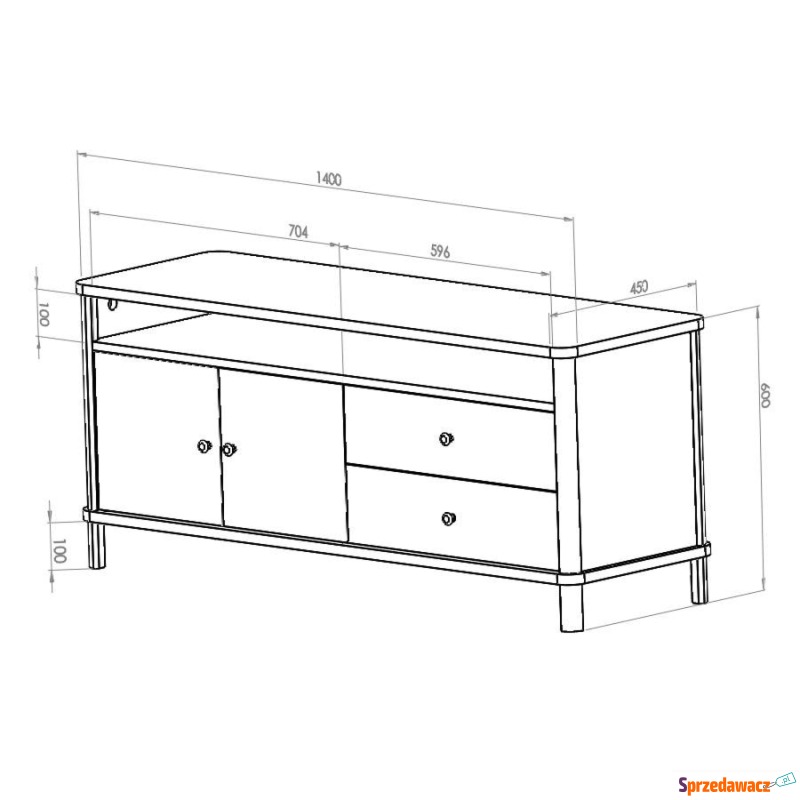 Szafka RTV ASHME 140x45x60cm - różne kolory - Komody - Tczew