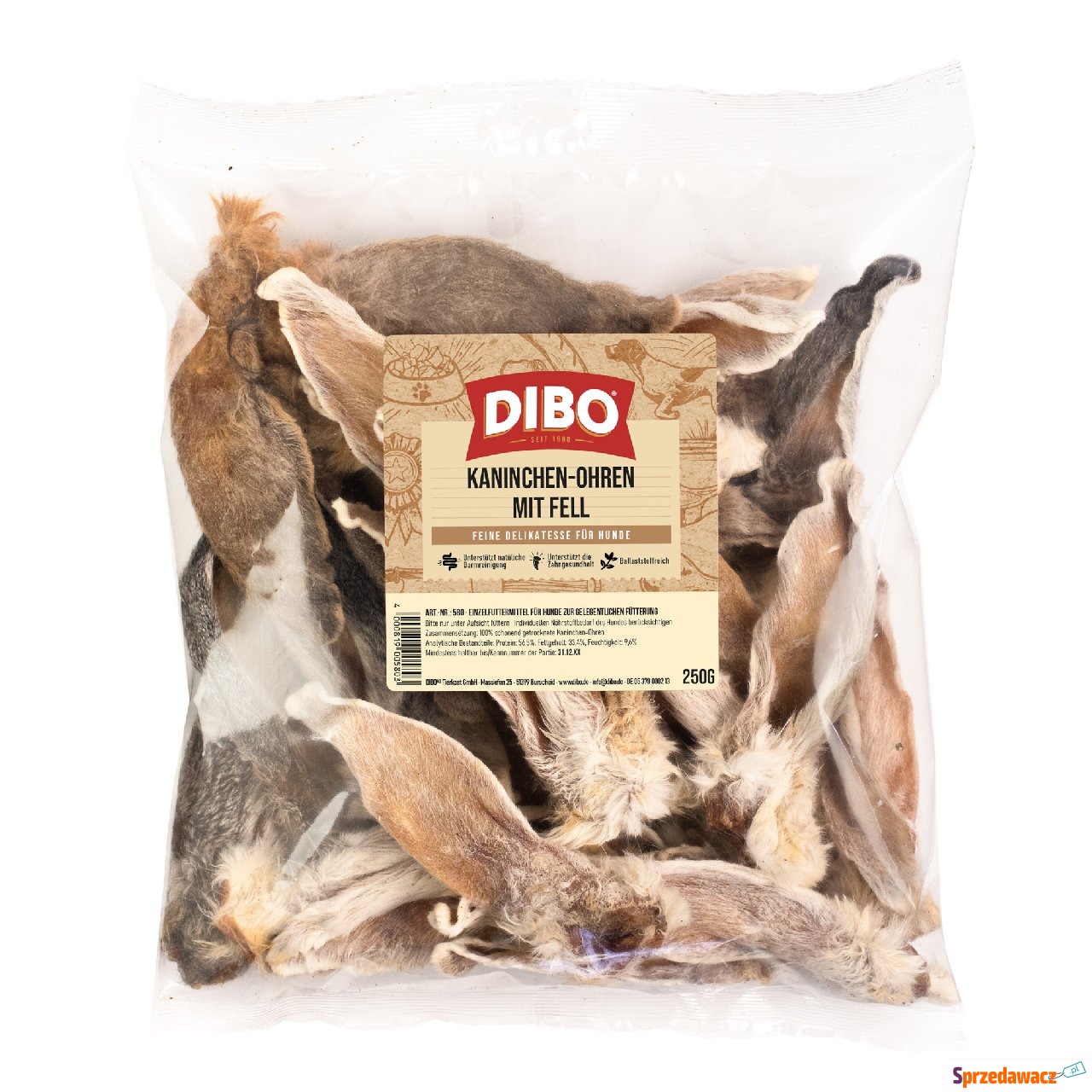 DIBO, królicze uszy z sierścią...