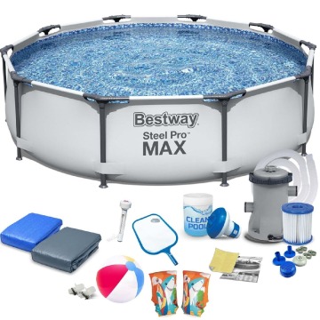 Basen ogrodowy stelażowy, zestaw 17w1, Bestway, 305x76 cm