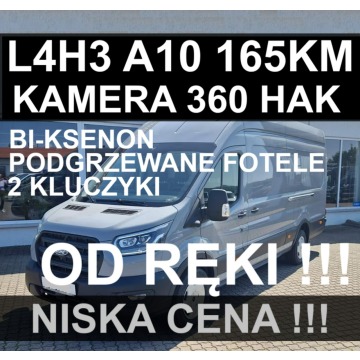 Ford Transit - L4H3  Automat 165KM Kamera 360 Hak  Super Cena od ręki !