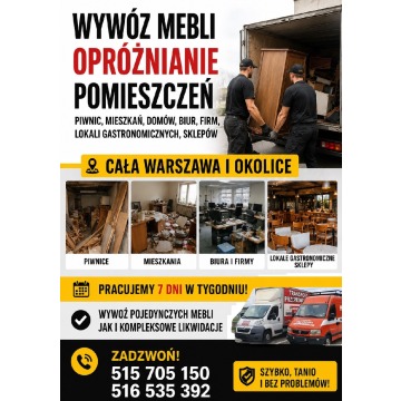 Przeprowadzki Warszawa i okolice • Transport mebli