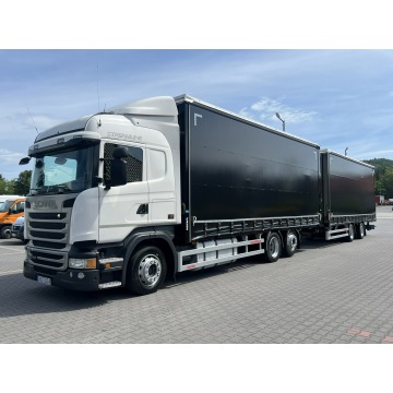 Scania R410 bez EGR Zabudowy Wecon 120m Dach Podnoszony  Zestaw Tandem - 120m Firana Ład. 14265kg+12