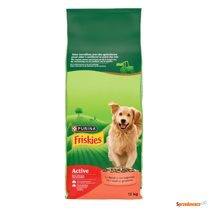 Purina Friskies Adult Active, wołowina - 12 kg - Karmy dla psów - Bytom