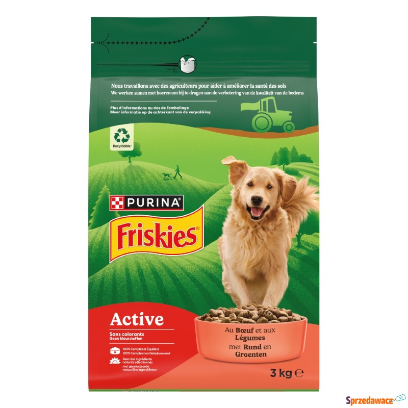 Purina Friskies Adult Active, wołowina - 3 x 3... - Karmy dla psów - Bytom