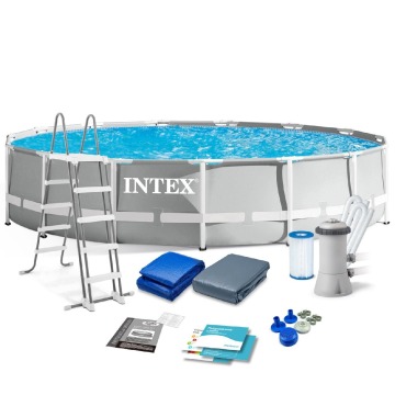 Basen ogrodowy stelażowy, zestaw 12w1, Intex, 457x107 cm