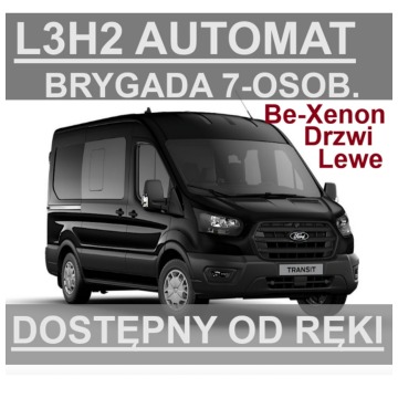 Ford Transit - Automat 165KM L3H2 Drzwi Lewe Brygad, 7-os. Super Cena od ręki