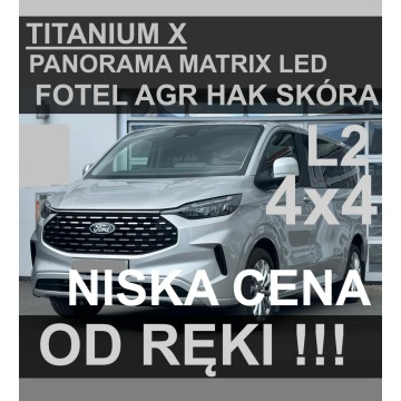 Ford Tourneo Custom - Titanium X 4x4 Panorama Matrix LED Kamera 360 Hak Od ręki ! Niska Cena