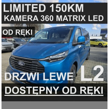 Ford Transit Custom - Limited 150KM DrzwiLewe Matrix Led Kamera 360 od ręki 9-os. 2152zł