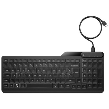 Klawiatura Klawiatura HP 400 Backlit przewodowa 96% podświetlana czarna