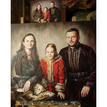 Portret rodzinny na podstawie zdjęcia
