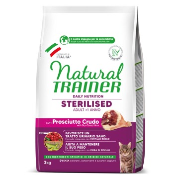 Natural Trainer Sterilised, z surową szynką - 3 kg