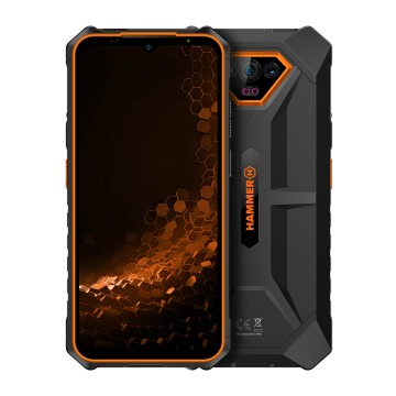 Smartfon Hammer Iron V czarno-pomarańczowy