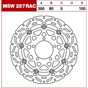 TRW Tarcza hamulcowa MSW257RAC KAWASAKI ZX-6 ER-6F