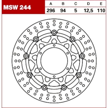 TRW Tarcza hamulcowa MSW244 HONDA VTX 1800 C CBR 6