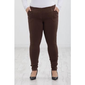Klasyczne brązowe spodnie Bengaliny09 slim fit PLUS SIZE XXL