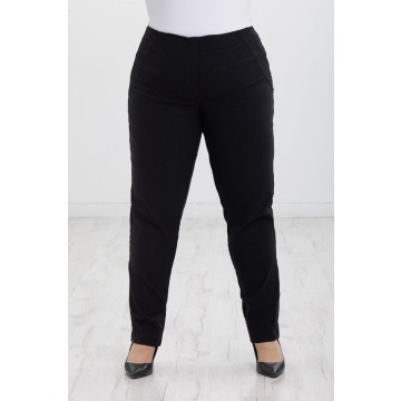 Czarne spodnie Bengaliny02 z prostą nogawką wysoki stan PLUS SIZE XXL