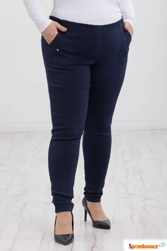 Klasyczne granatowe spodnie Bengaliny09 slim fit... - Spodnie damskie - Zamość