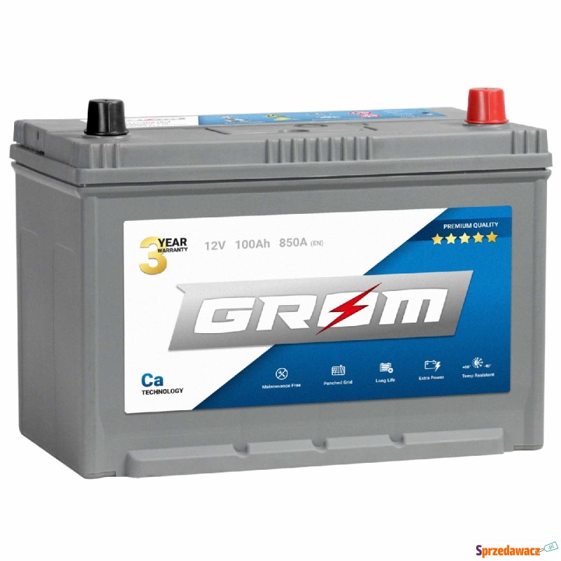 Akumulator Grom 100Ah 850A Japan P+ Białystok... - Akumulatory - Białystok