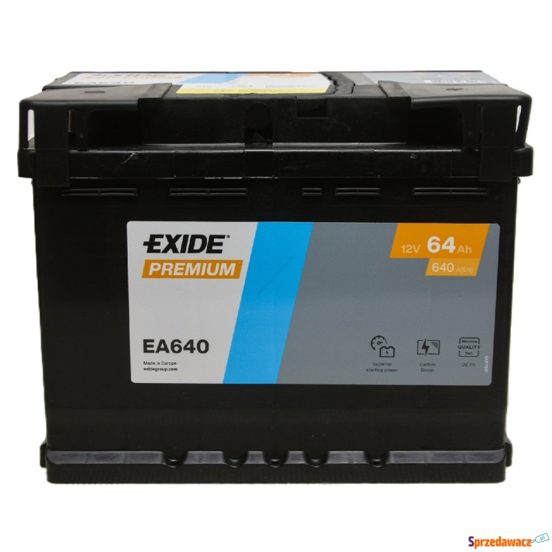 Akumulator Exide Premium 64ah 640a ea640 en prawy... - Akumulatory - Chełm