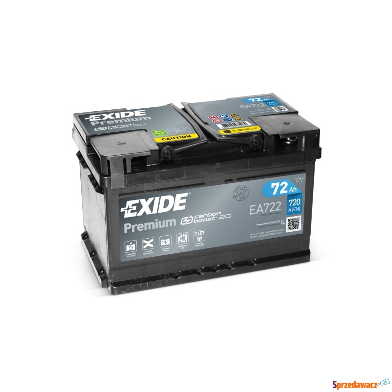 Akumulator Exide Premium 72ah 720a ea722 prawy... - Akumulatory - Chełm