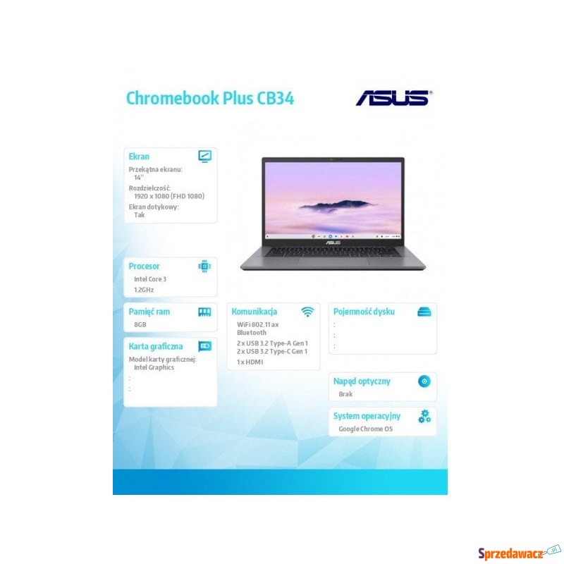 Laptop Asus Chromebook Plus CB...