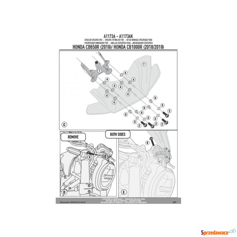 GIVI A1173A MOCOWANIE SZYBY 1173S