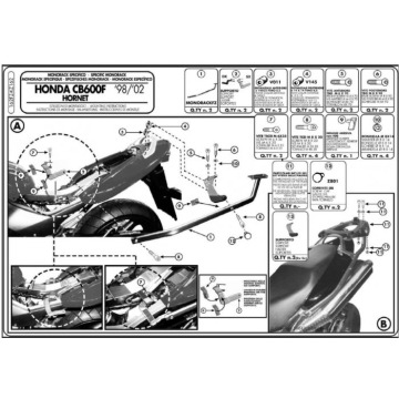 Stelaż pod kufer centralny GIVI CB600 Hornet 98-02