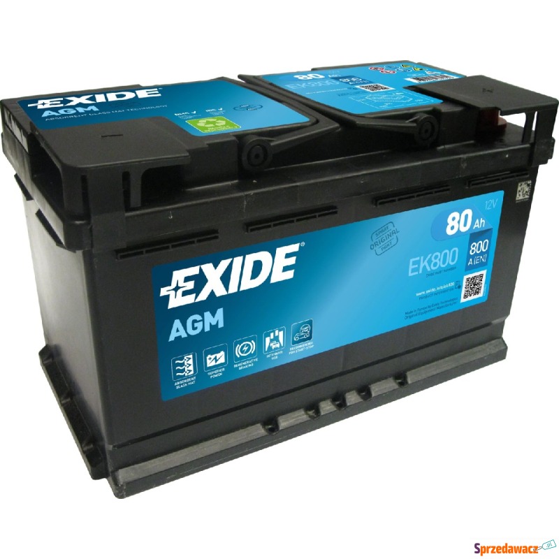 Akumulator Exide AGM start&stop ek800 80ah 800a... - Akumulatory - Chełm