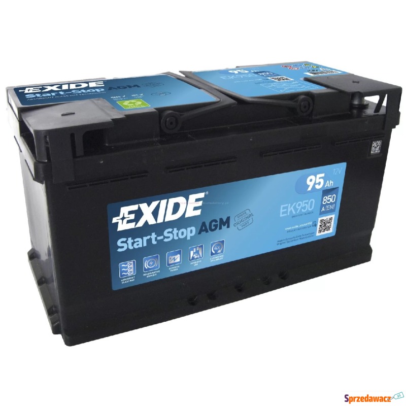 Akumulator EXIDE AGM start&stop ek950 95ah 850a... - Akumulatory - Chełm